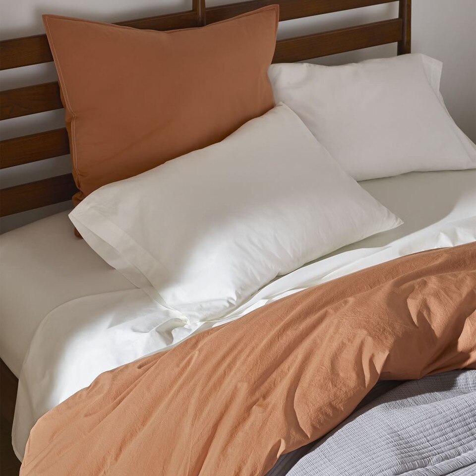 Organic Washed Cotton Percale Sheets & Pillowcases West Elm Australia